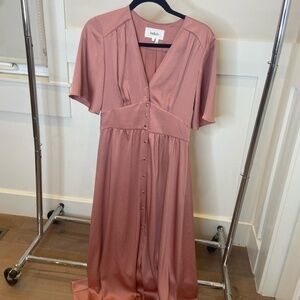 BA&SH Pamela Pink Flowing Shirt Dress size Small